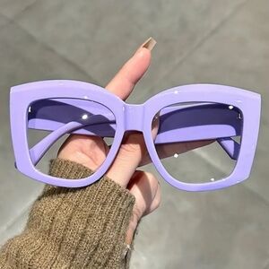 Purple Oversized Clear Lense Glasses